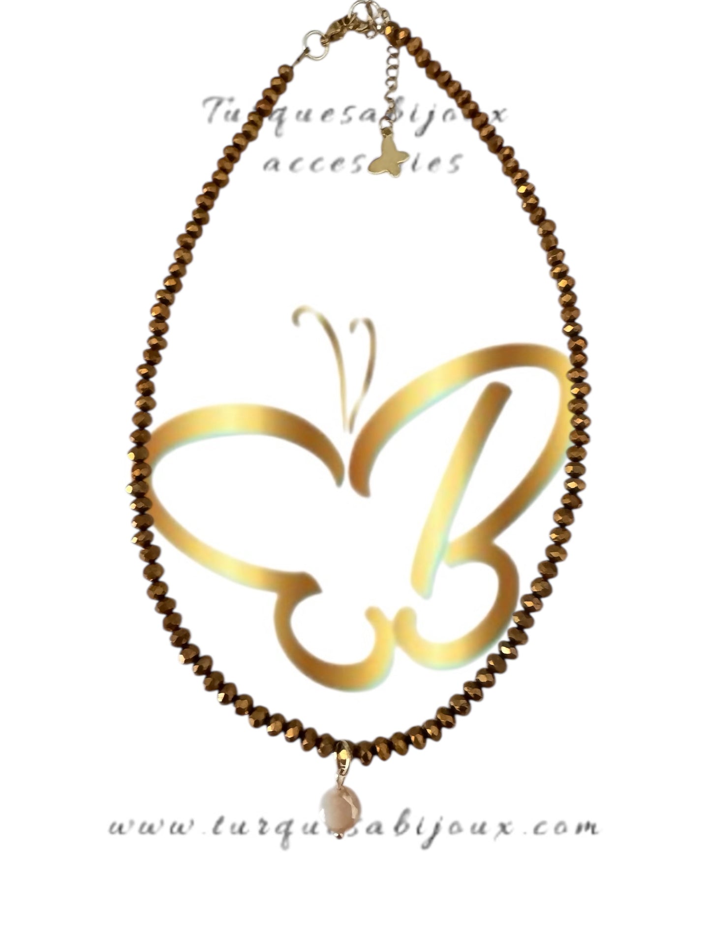 Necklace gold cristales