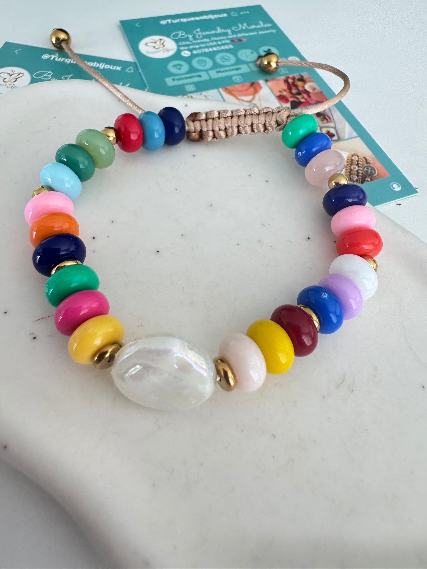 Bracelet perla y full colores
