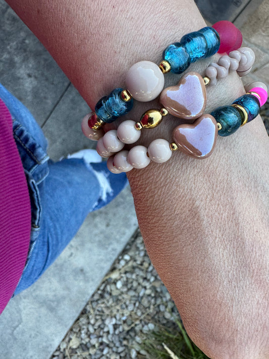 Bracelets fucsia nude