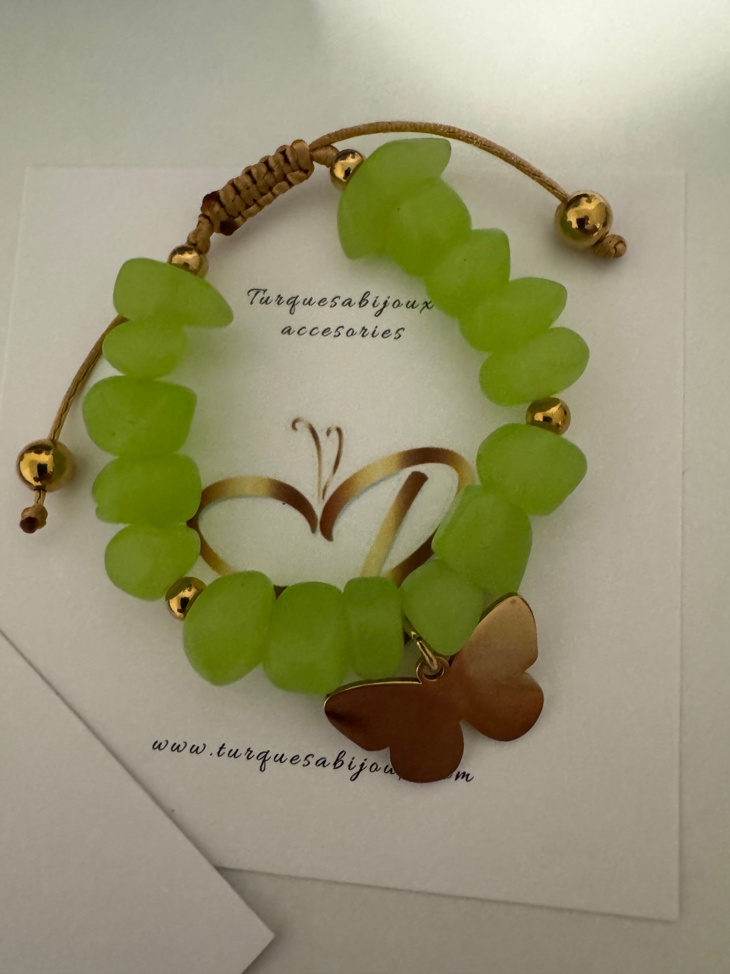 Bracelet green butterfly