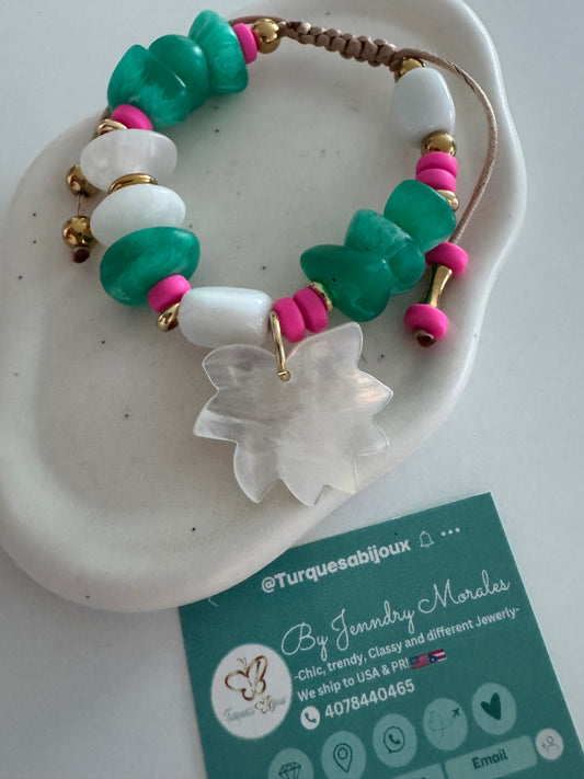 Flower Brazalet nácar