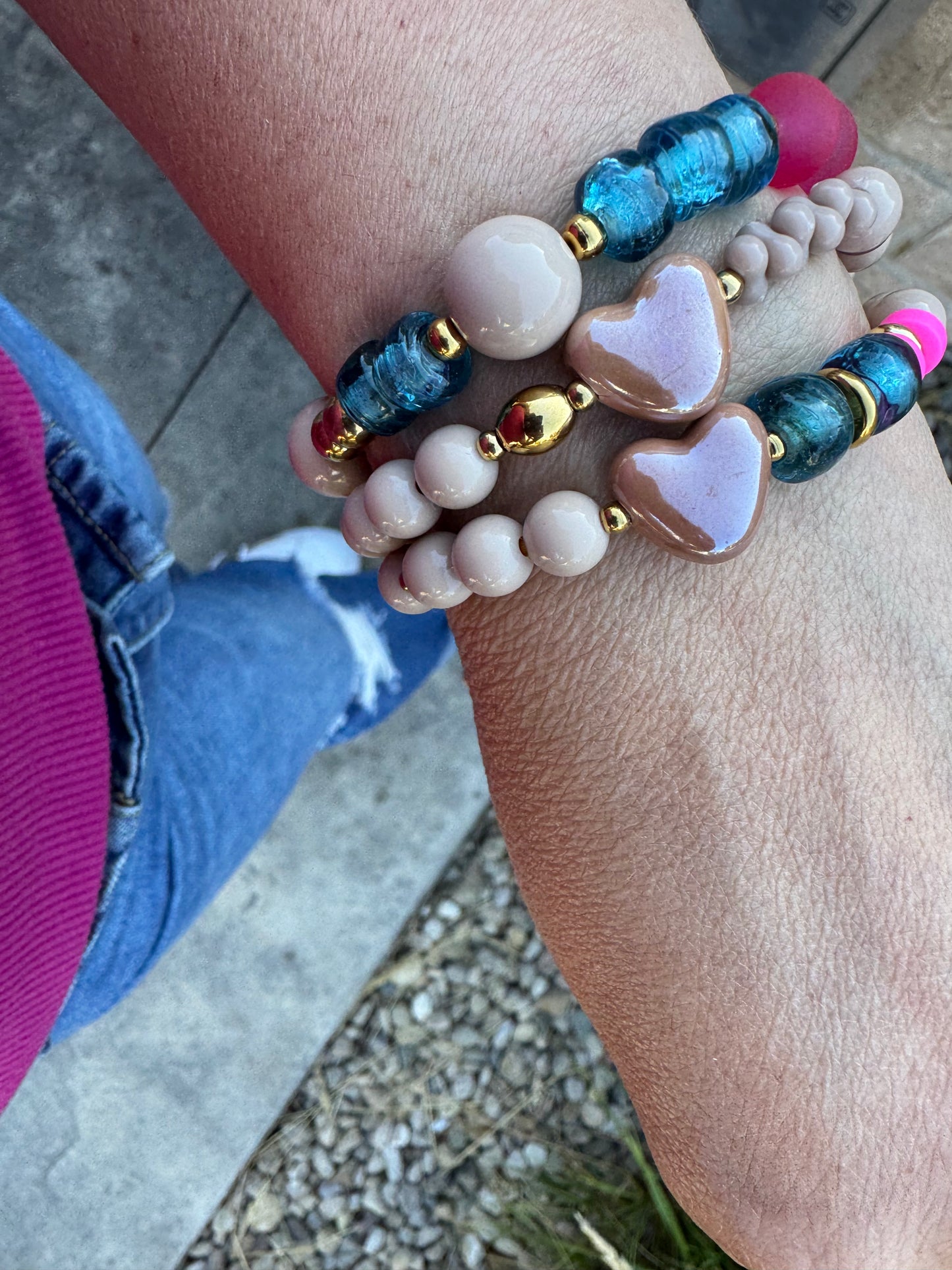 Bracelets fucsia nude