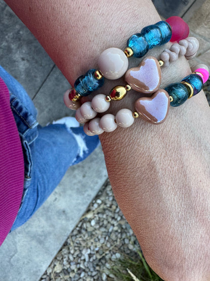 Bracelets fucsia nude