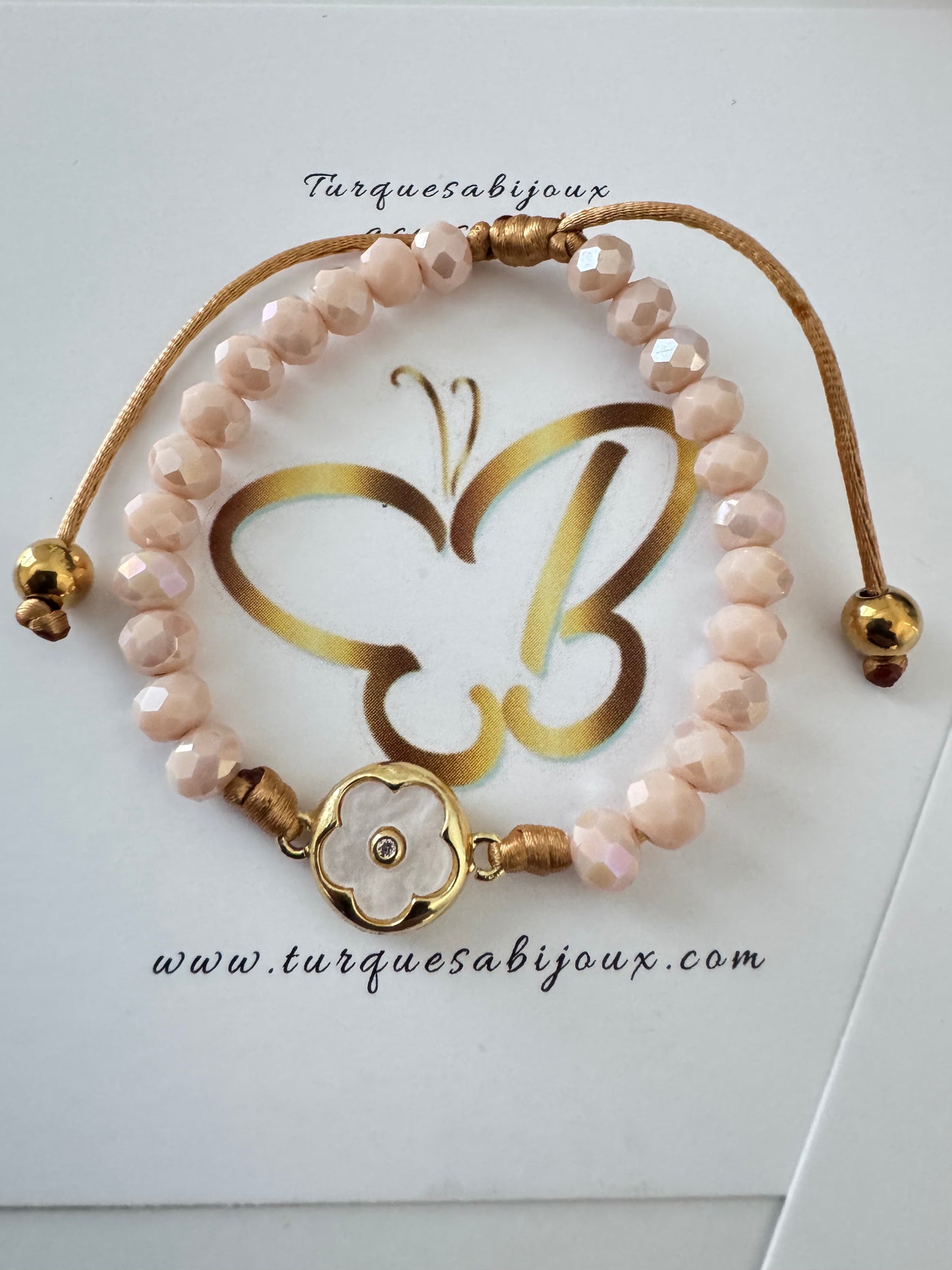 Bracelet crystalline beige