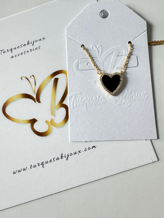 Necklace black heart