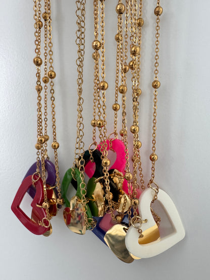 Necklace heart colors