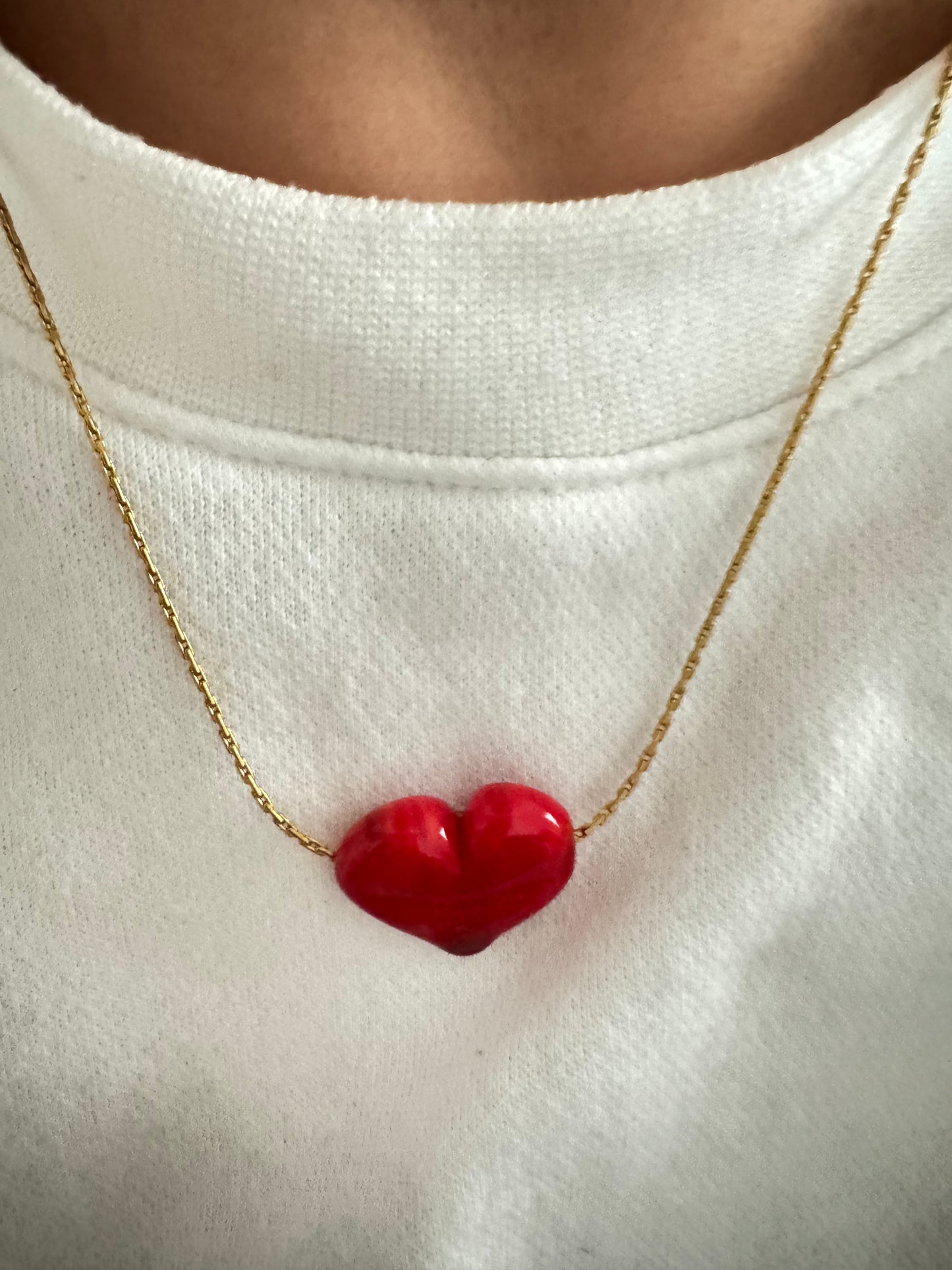 Necklace heart red
